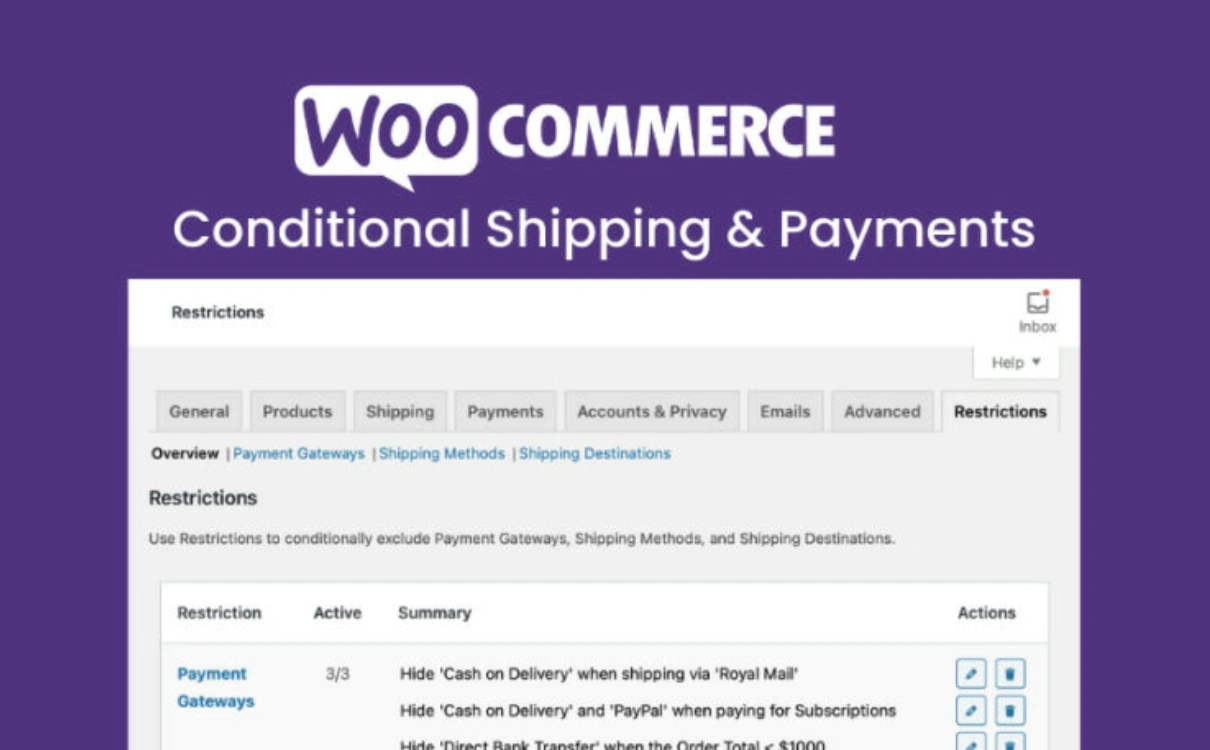 WooCommerce Conditional Shipping and Payments