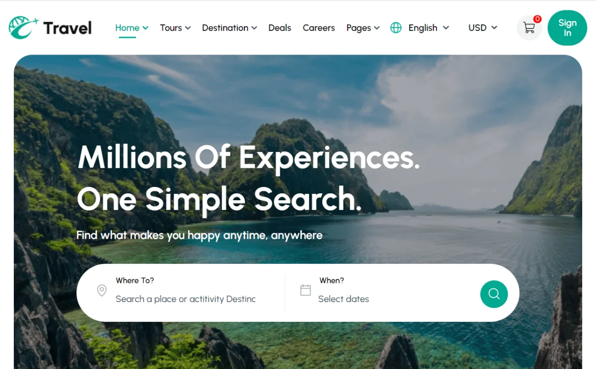 Travel - Tour Booking WordPress Theme