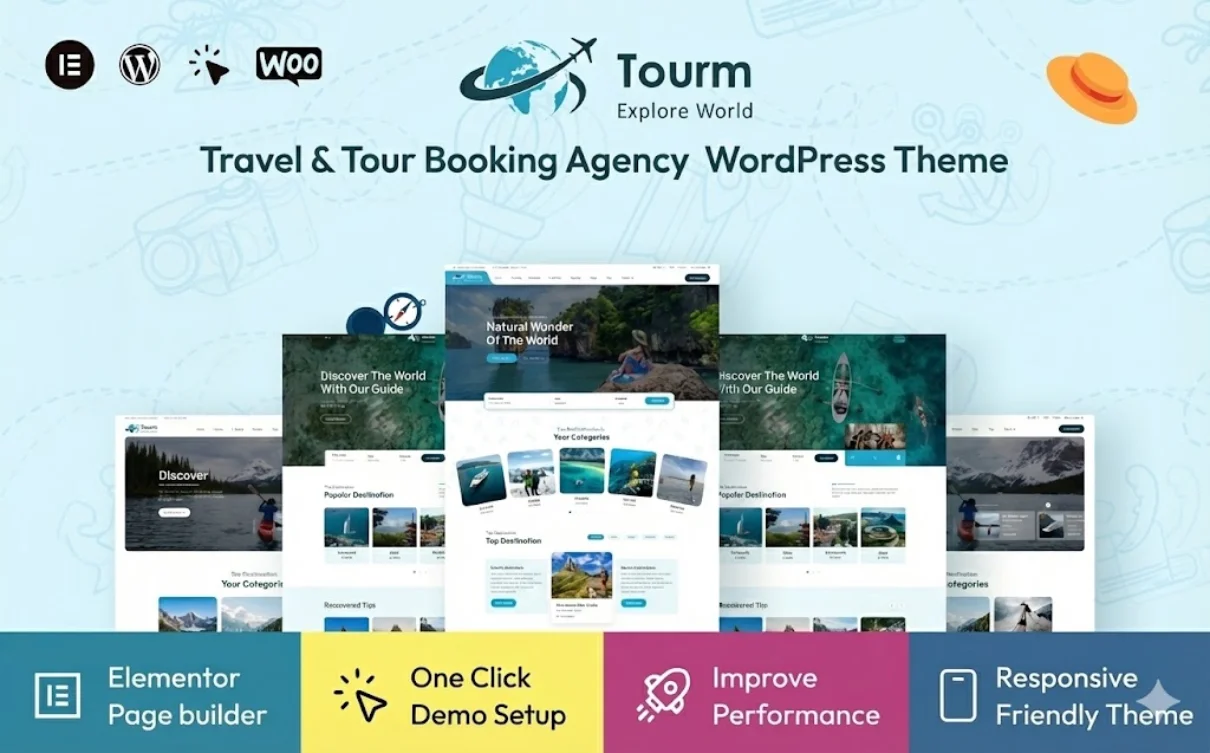 Tourm - Travel & Tour Booking Agency WordPress Theme